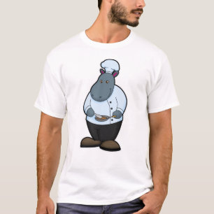 T-shirt Hippo cuisiner avec la Pan