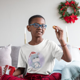 T-shirt Hippo de Noël customisé