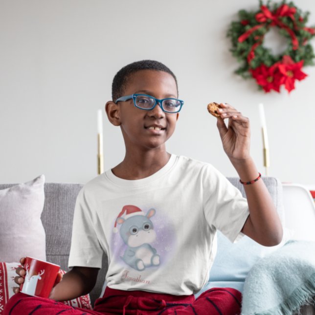 T-shirt Hippo de Noël customisé (Créateur téléchargé)