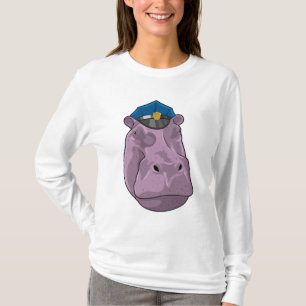 T-shirt Hippo en tant que policier