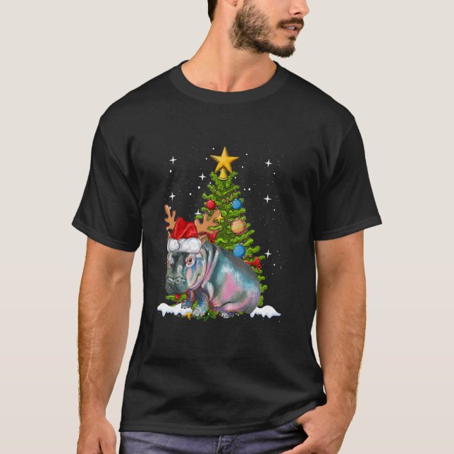 T-shirt Hippo Fiona sapin de Noël (Devant)