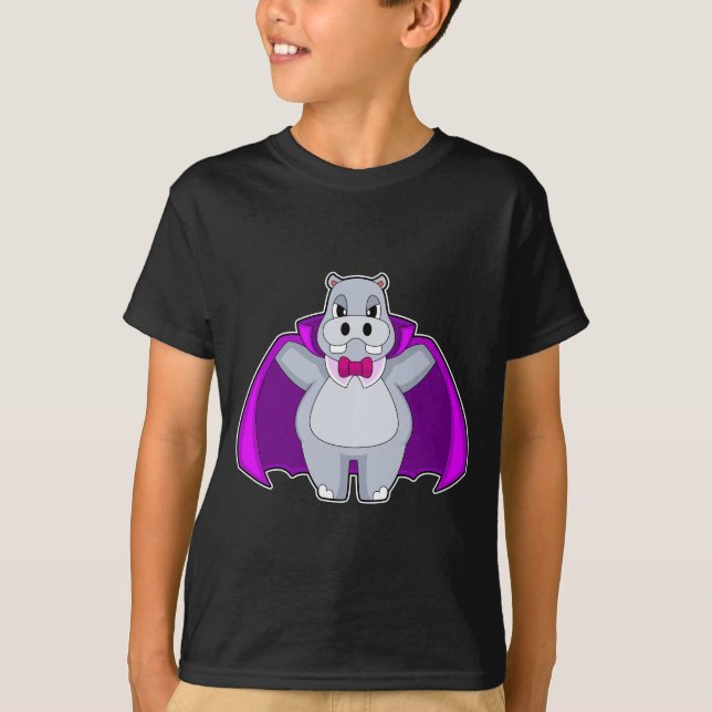 T-shirt Hippo Halloween Vampire (Devant)