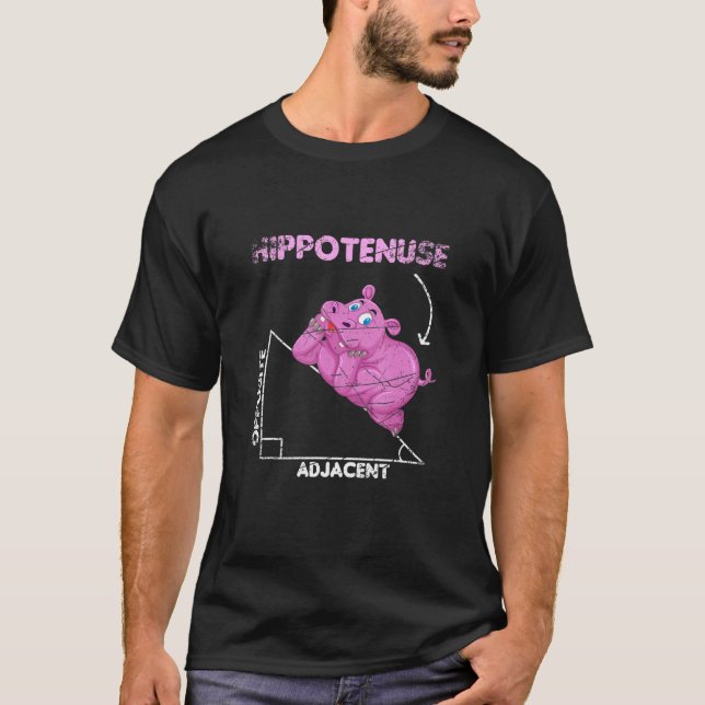 T-shirt Hippo Hippotenuse Math (Devant)