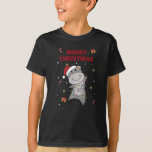 T-shirt Hippo Merry Christmas Winter Animals Hippos<br><div class="desc">The hippo to softness with fair lights. Funny animals with gifts and snow to the holidays. Also funny for Christmas in July. Hippos are sweet animals and perfect for Christmas.</div>