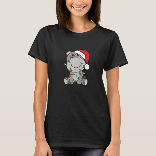T-shirt Hippo Merry Christmas Winter Hippos Christmas  3 (Devant)