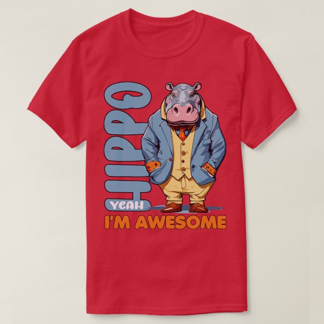 T-shirt hippo ouais je suis génial Moo Deng (Design devant)