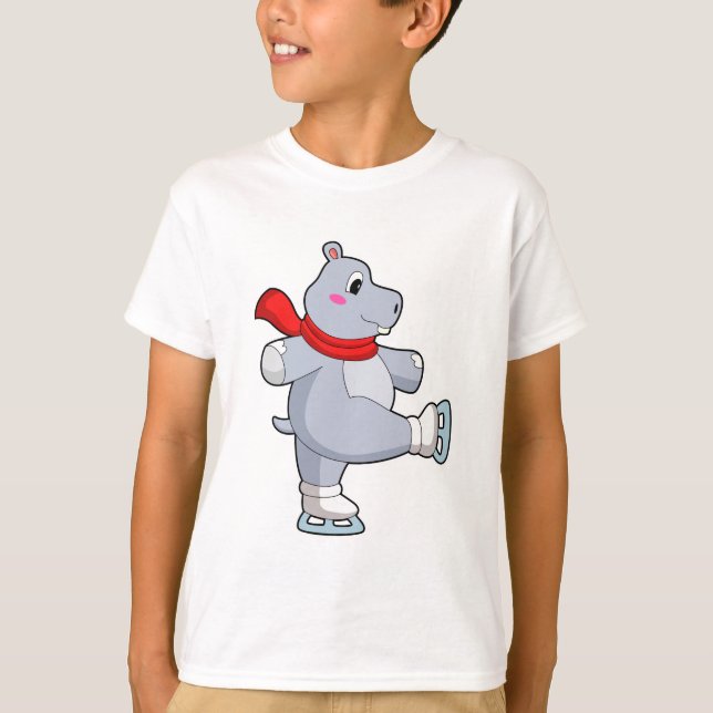 T-shirt Hippo Patinage sur glace Patins sur glace (Devant)