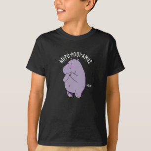 T-shirt Hippo-poot-amus Drôle Farting Hippo Pun Dark BG