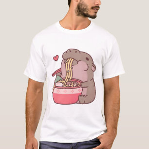 T-shirt Hippo Pygmée Mignonne Abattage Sur Les Nouilles De
