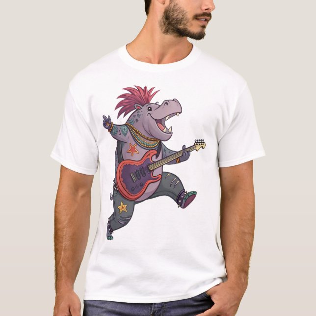 T-shirt Hippo Rockstar (Devant)