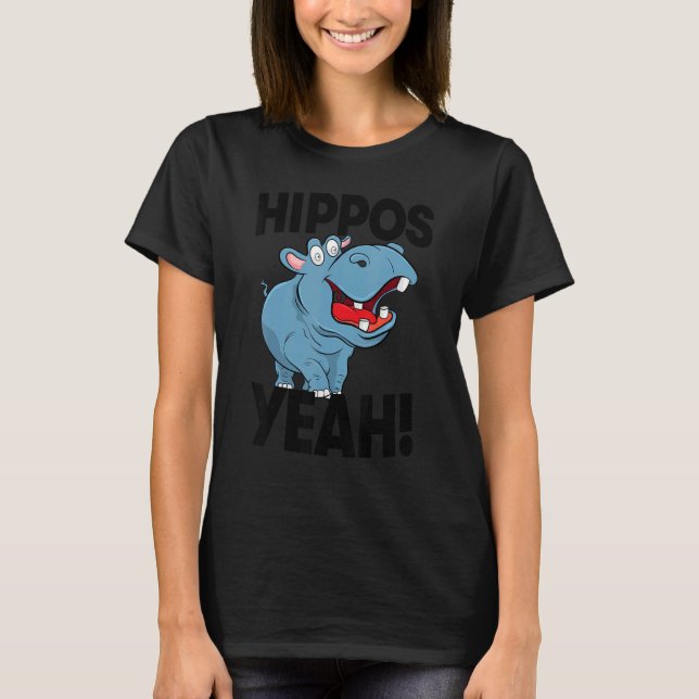 T-shirt Hippo Yeah   Women Hippopotamus Party (Devant)