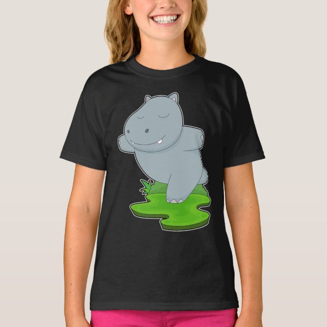 T-shirt Hippo Yoga Fitness Gymnastique (Devant)