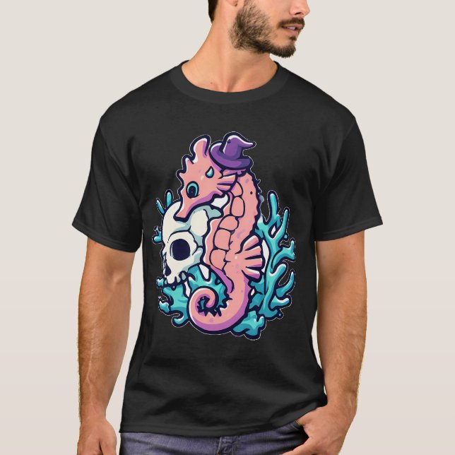 T-shirt Hippocampe chapeau de sorcière (Devant)