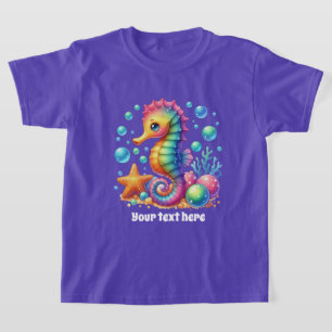 T-shirt Hippocampe mignon ajouter du texte filles