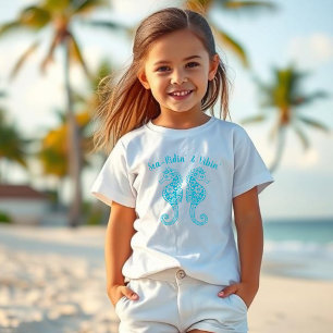 T-shirt Hippocampe-pêcheur Coeur-Hawaï Tropical