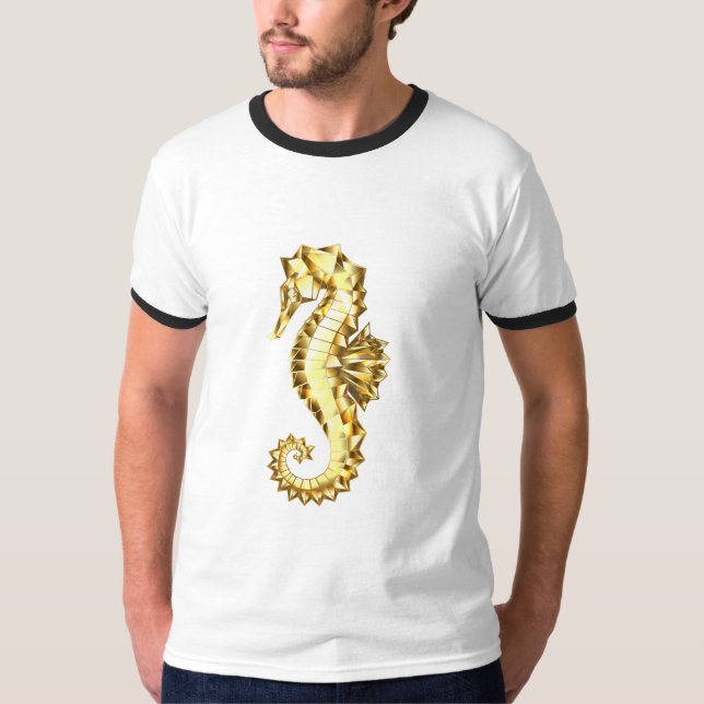 T-shirt Hippocampe Polygonal Or (Devant)