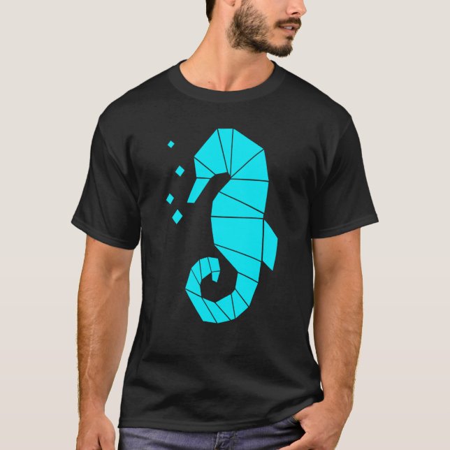 T-shirt Hippocampe Polygone Animal Marin Poisson Hippocamp (Devant)