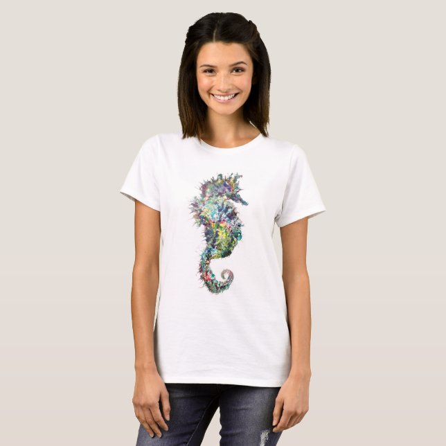 T-shirt Hippocampe, T-shirt, Plage (Devant entier)