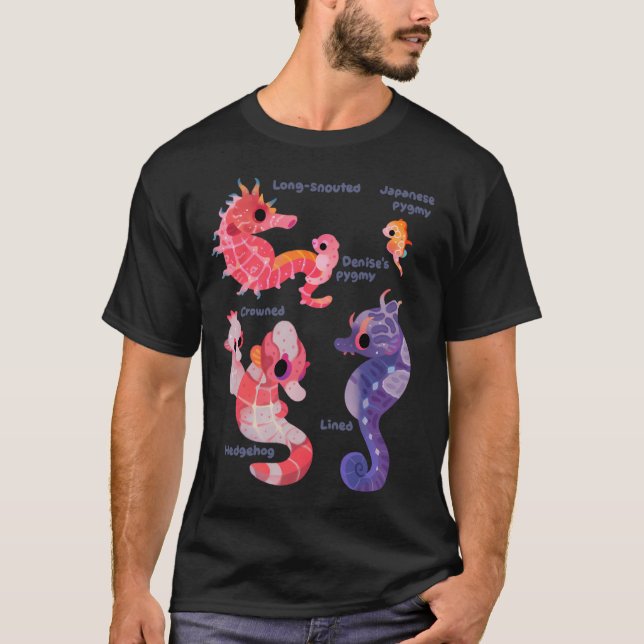 T-shirt Hippocampes - pastel (Devant)