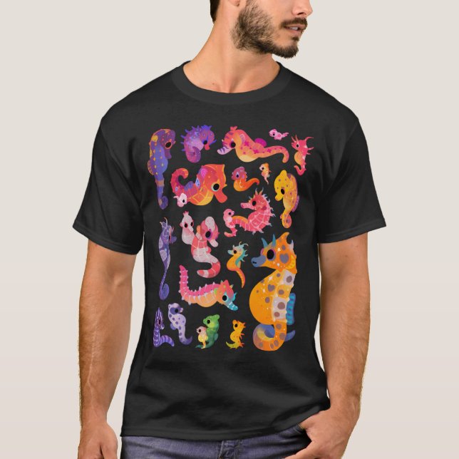 T-shirt Hippocampes - sombre (Devant)