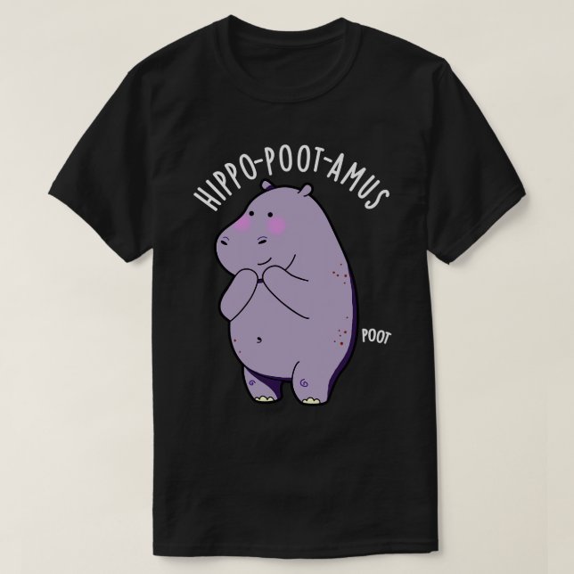 T-shirt Hippopootamus drôle Farny Farting Hippo Pun 1 (Design devant)