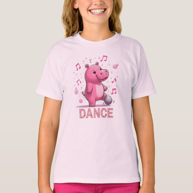 T-shirt Hippopotame ami disco danse musical (Devant)