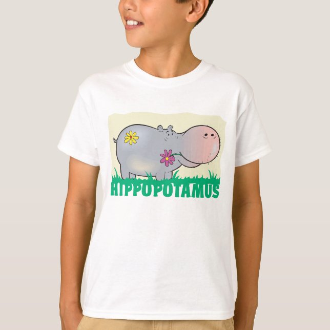 T-shirt Hippopotame amical d'enfant (Devant)