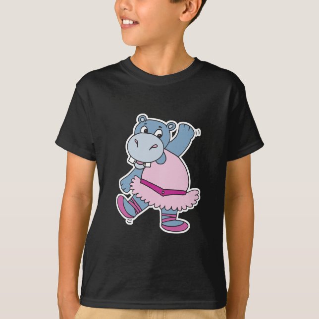 T-shirt hippopotame ballerine idiot (Devant)