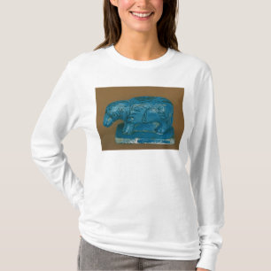 T-shirt Hippopotame bleu avec la décoration noire