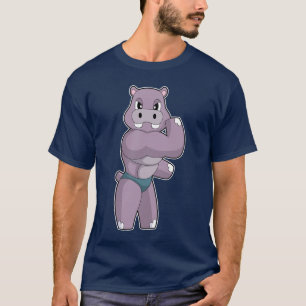 T-shirt Hippopotame Culturiste Musculation Sport