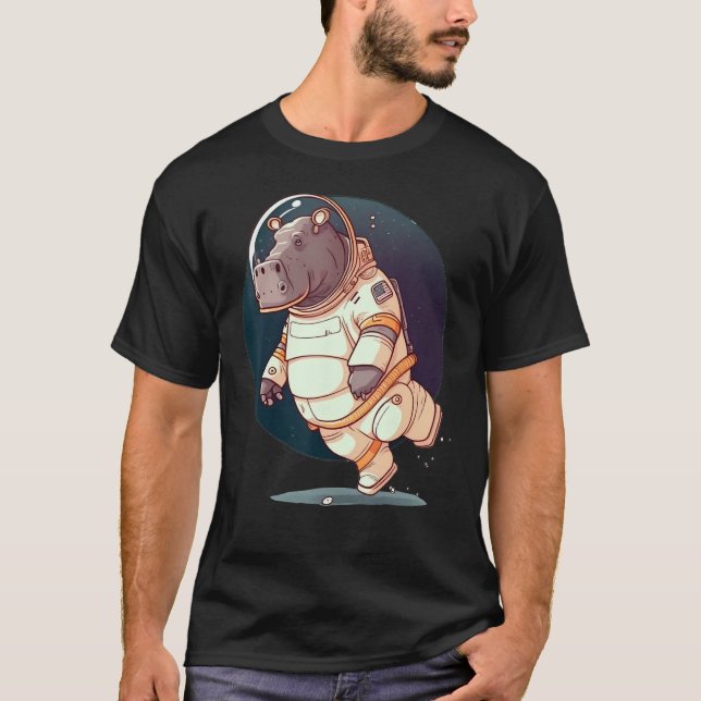T-shirt Hippopotame de l'espace extra-atmosphérique sur Ga (Devant)