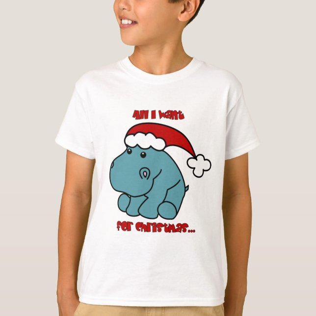 T-shirt Hippopotame de Noël (Devant)