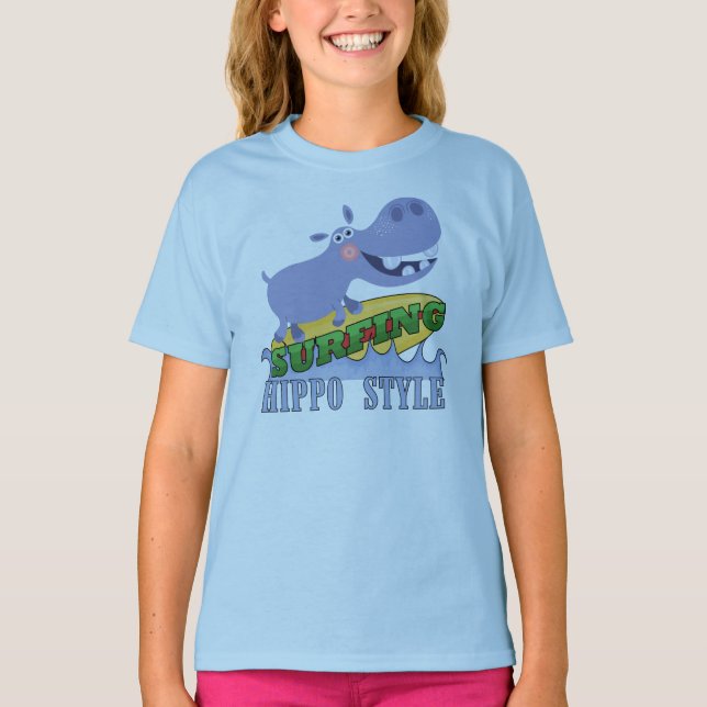 T-shirt Hippopotame de surfer (Devant)