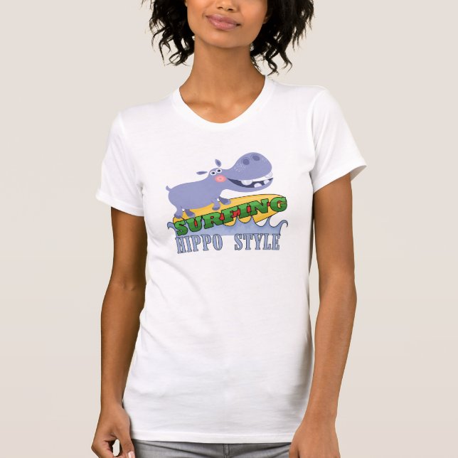 T-shirt Hippopotame de surfer (Devant)