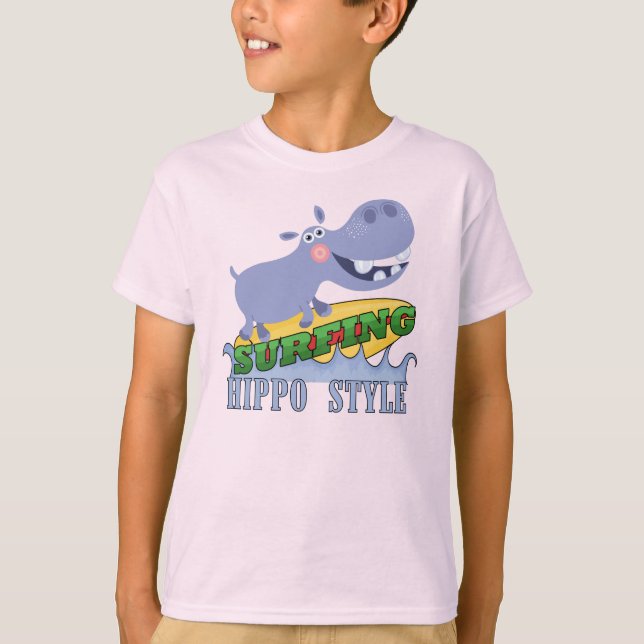 T-shirt Hippopotame de surfer (Devant)