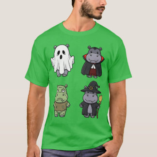 T-shirt Hippopotame Drôle Fantôme Effrayant Boo Horreur Ci