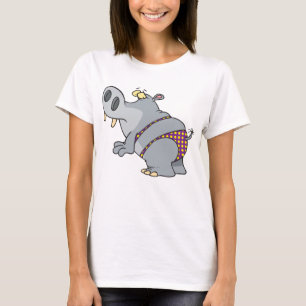 T-shirt Hippopotame En Bikini