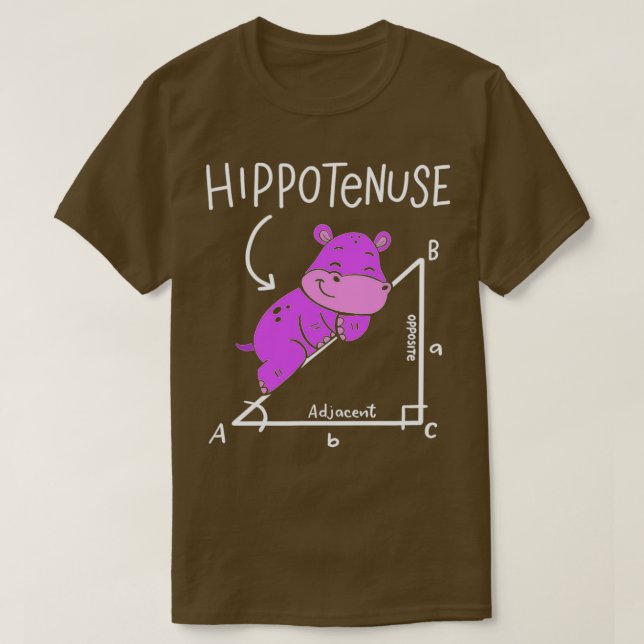 T-shirt Hippopotame Géométrie drôle Math Lover Hypotenuse (Design devant)