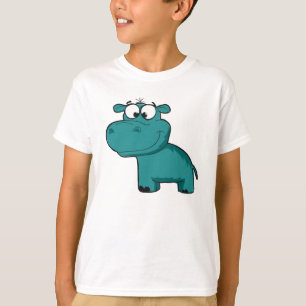 T-shirt Hippopotame heureux bleu