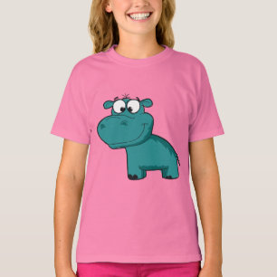 T-shirt Hippopotame heureux bleu
