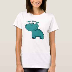 T-shirt Hippopotame heureux bleu