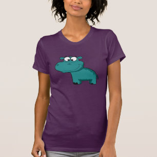 T-shirt Hippopotame heureux bleu