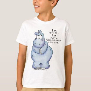 T-shirt Hippopotame Hippo-Bleu bien arrondi