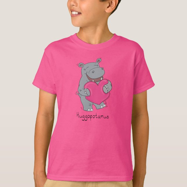 T-shirt Hippopotame Hugs Enfants mignons Hippopotame (Devant)