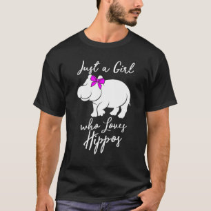 T-shirt Hippopotame Juste Une Fille Aime Les Hippopotames