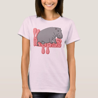 T-shirt Hippopotame lourd - rose