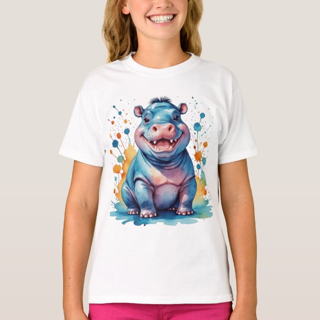 T-shirt Hippopotame mignon (Devant)