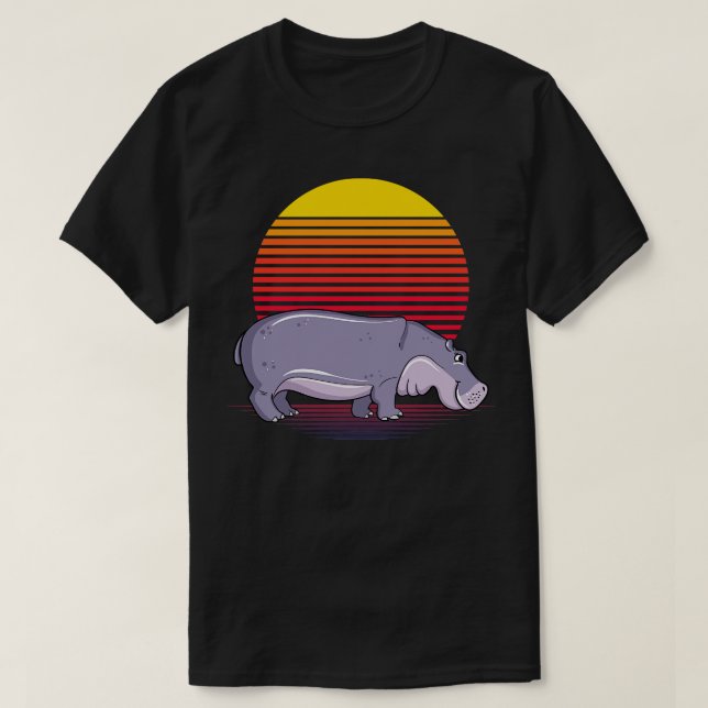 T-shirt Hippopotame Rétro (Design devant)