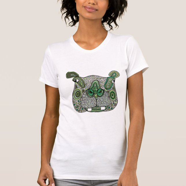 T-shirt Hippopotame vert (Devant)