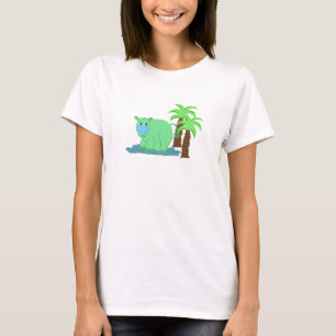 T-shirt Hippopotame vert dans l'eau